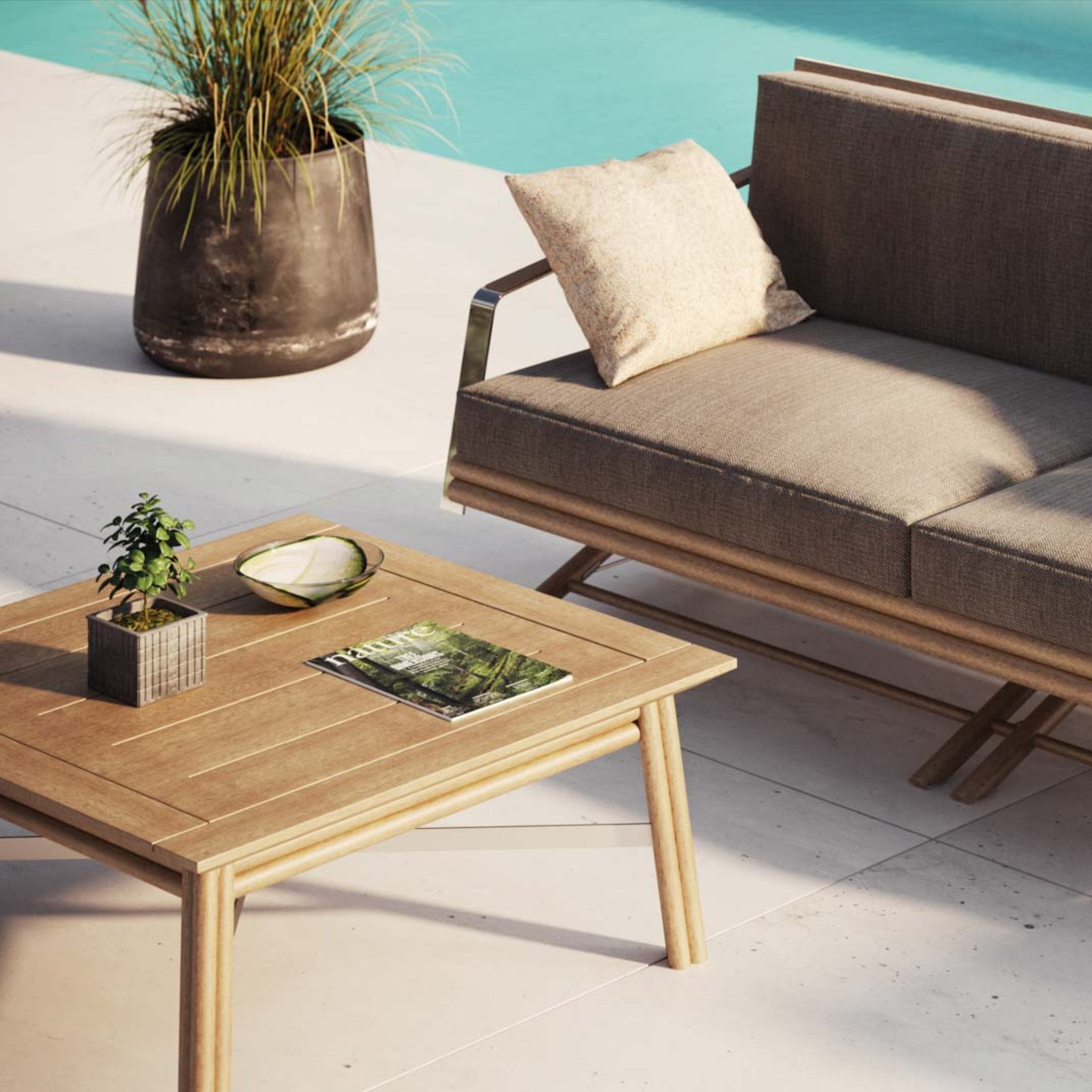 Luxury Natural Teak Garden Coffee Table | Braid Maxim Coffee Table | 100.009
