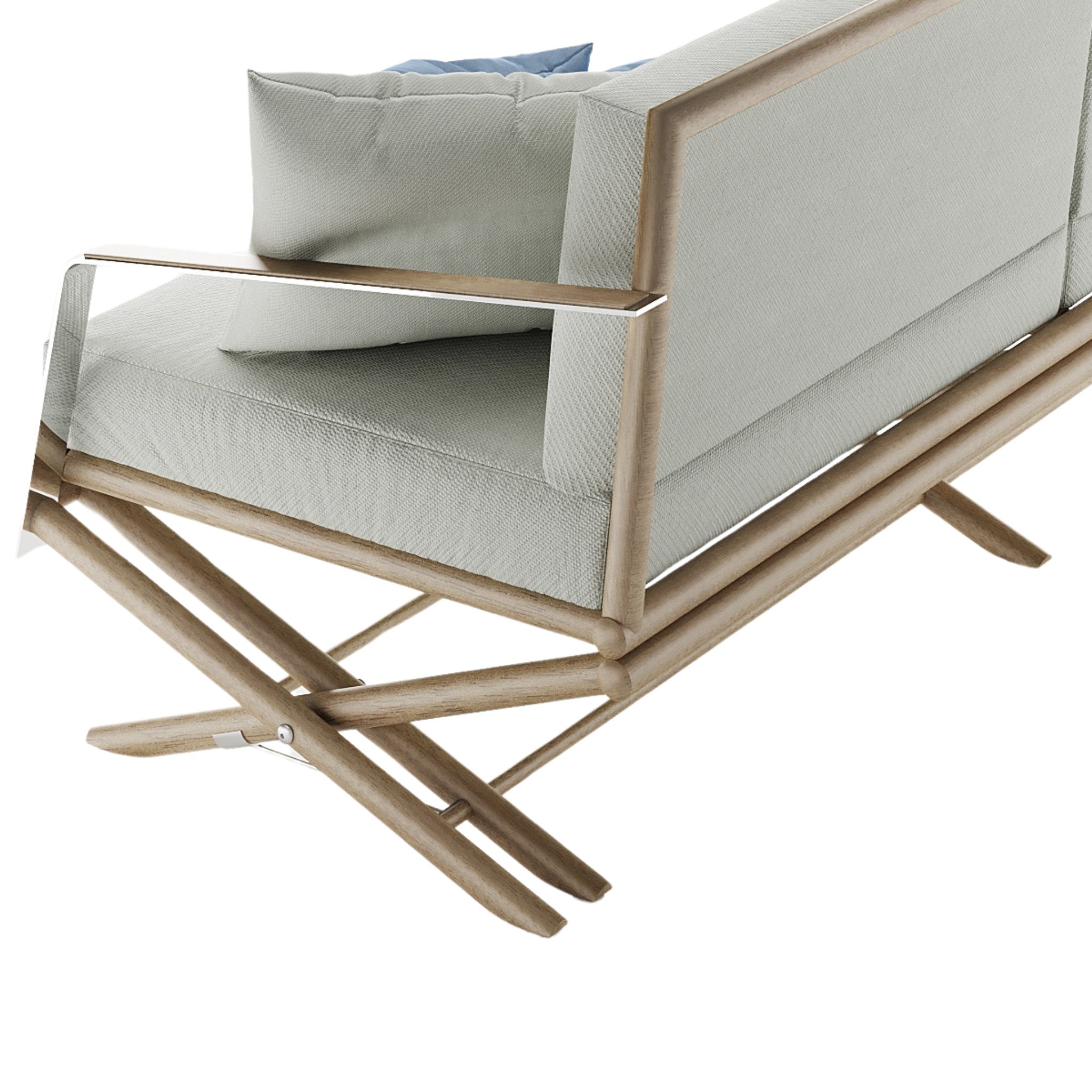 Luxury Teak 3 Seater Yacht Sofa With Cushions | Maxim Sofa Braid Italy | 100.005