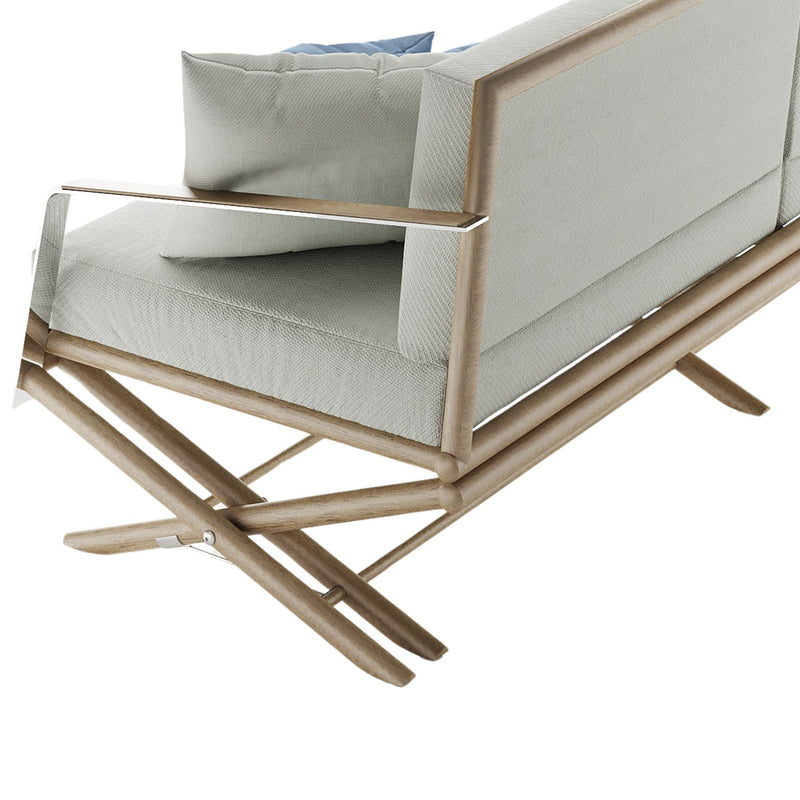 Luxury Teak 3 Seater Yacht Sofa With Cushions | Maxim Sofa Braid Italy | 100.005