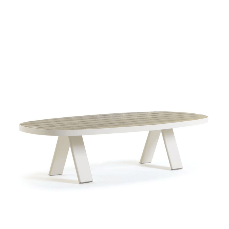 Luxury Teak & Aluminium Oval Outdoor Dining Table for 8 | Ethimo Esedra ESTPOD43T5