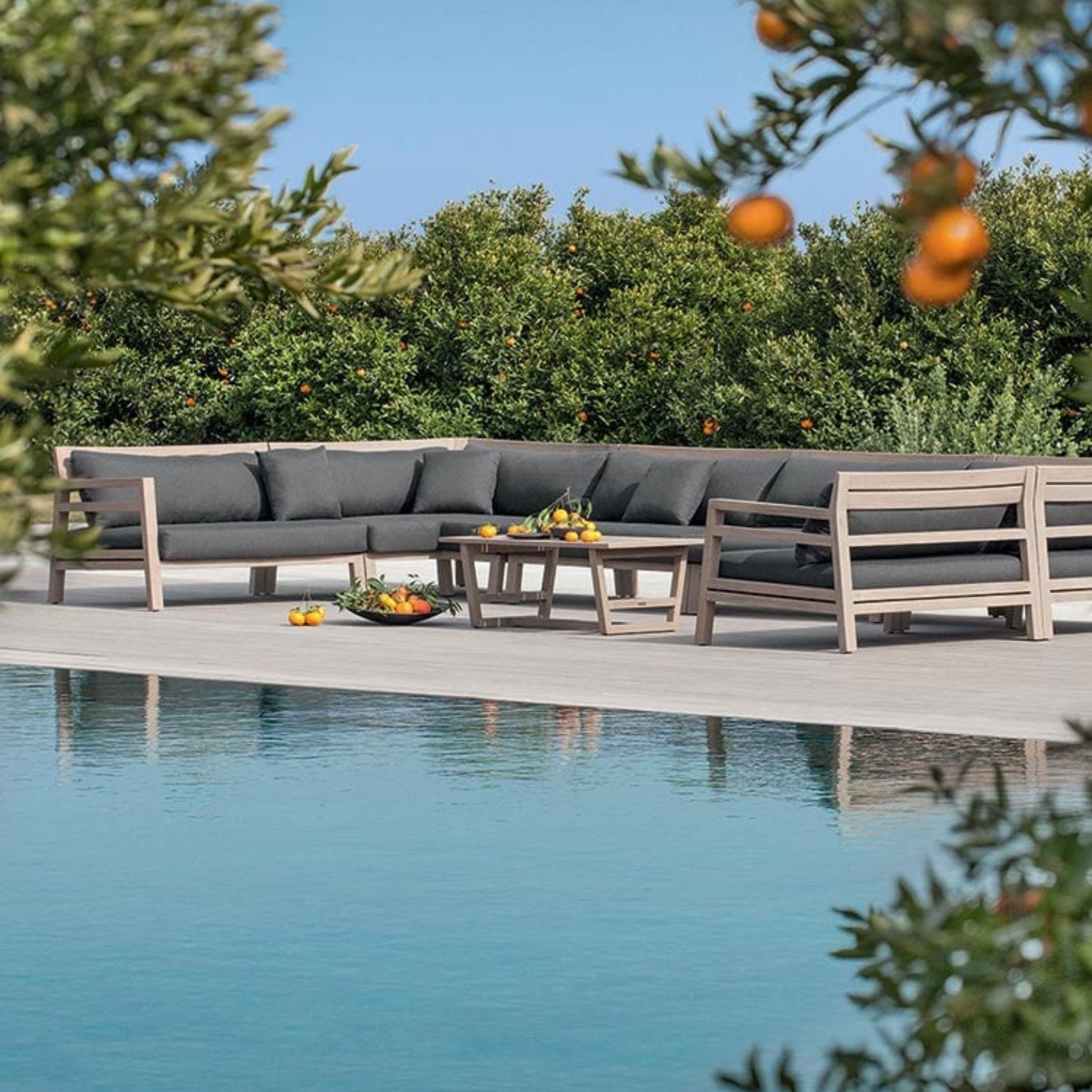 Luxury Teak Modular Deep Seat Sofa Set | Ethimo Costes Sofa 