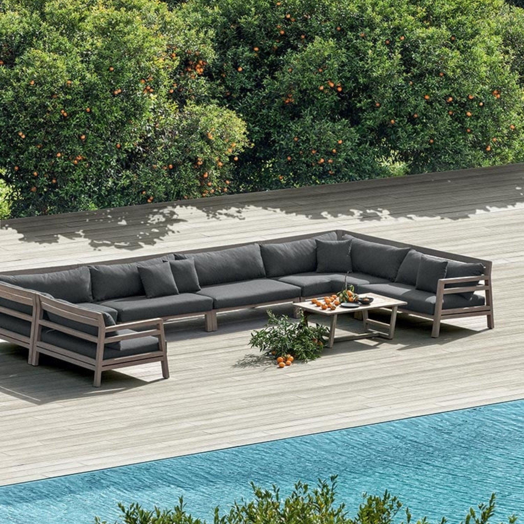 Luxury Teak Modular Deep Seat Sofa Set | Ethimo Costes Sofa 