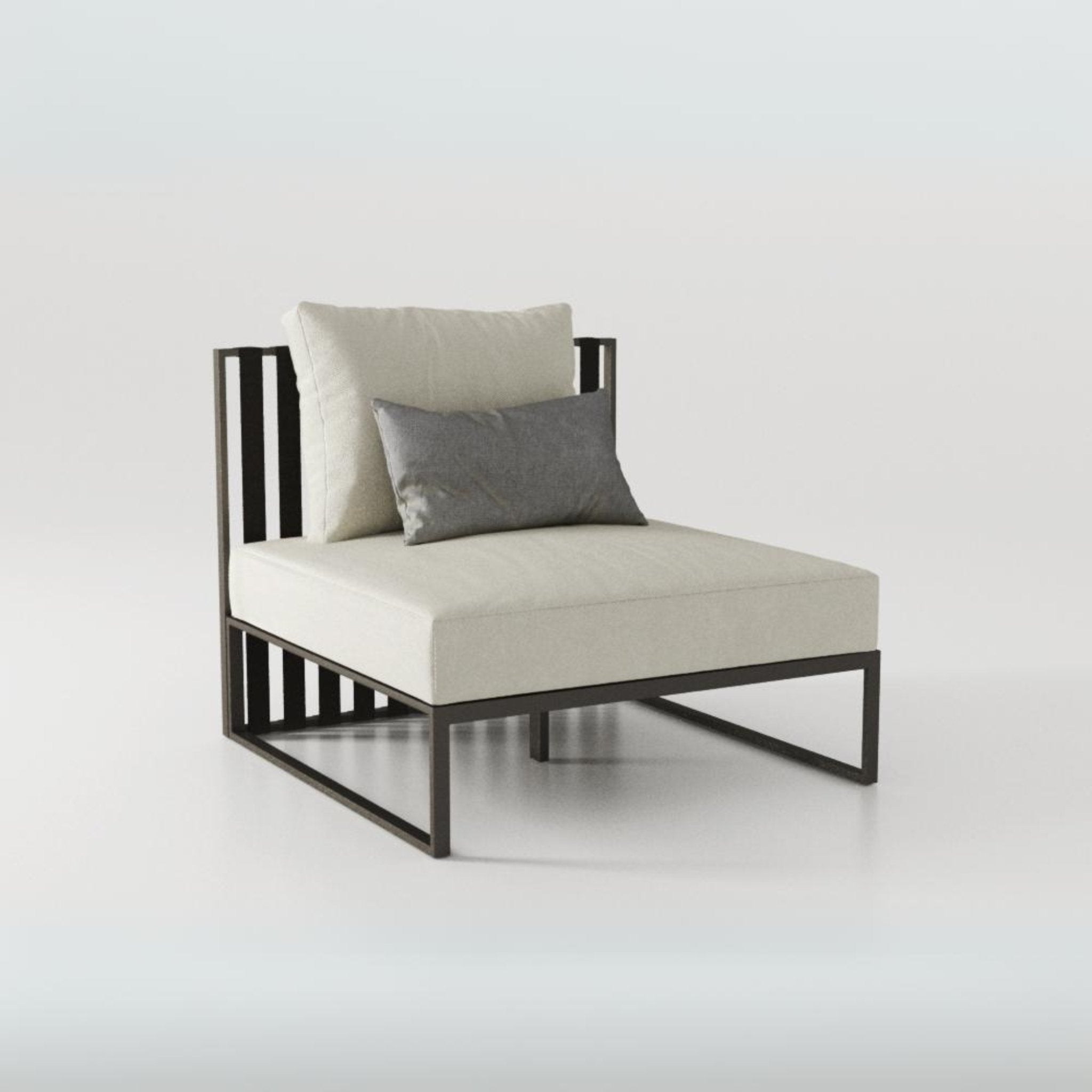 Modern Aluminium Garden Modular Sofa - Central Module | Braid Metropolitan Modular Sofa Central | 104.011