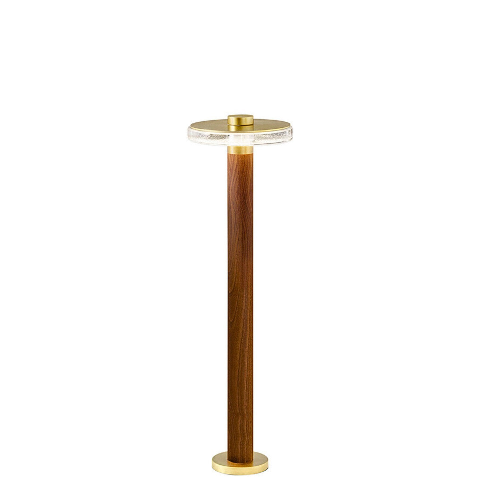Modern Brass & Teak 70cm Outdoor Bollard | IP65 | Panzeri Venexia Bollard Medium