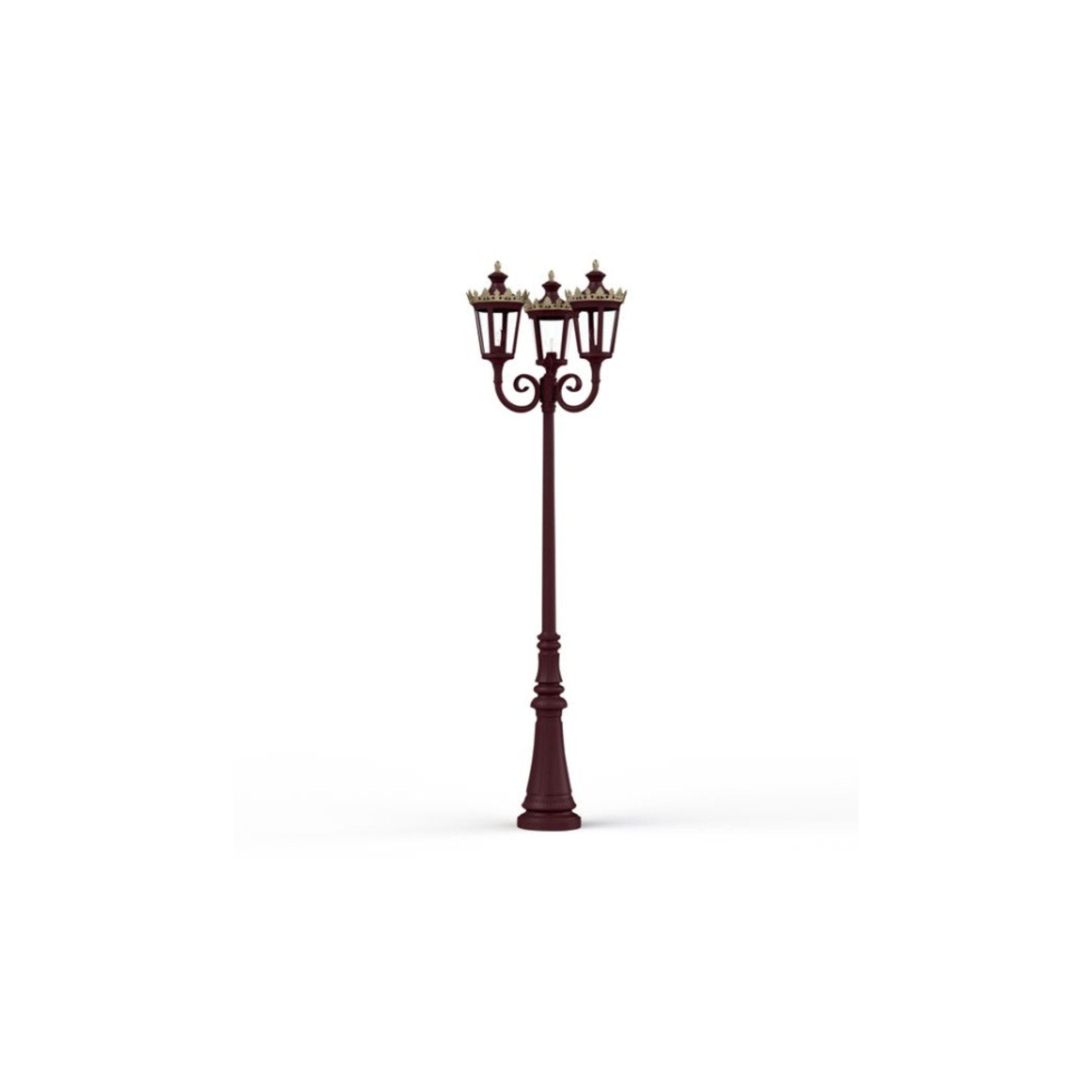 Ornate Triple Lantern Garden Lamp Post IP65 | Roger Pradier Louvre Floor M10