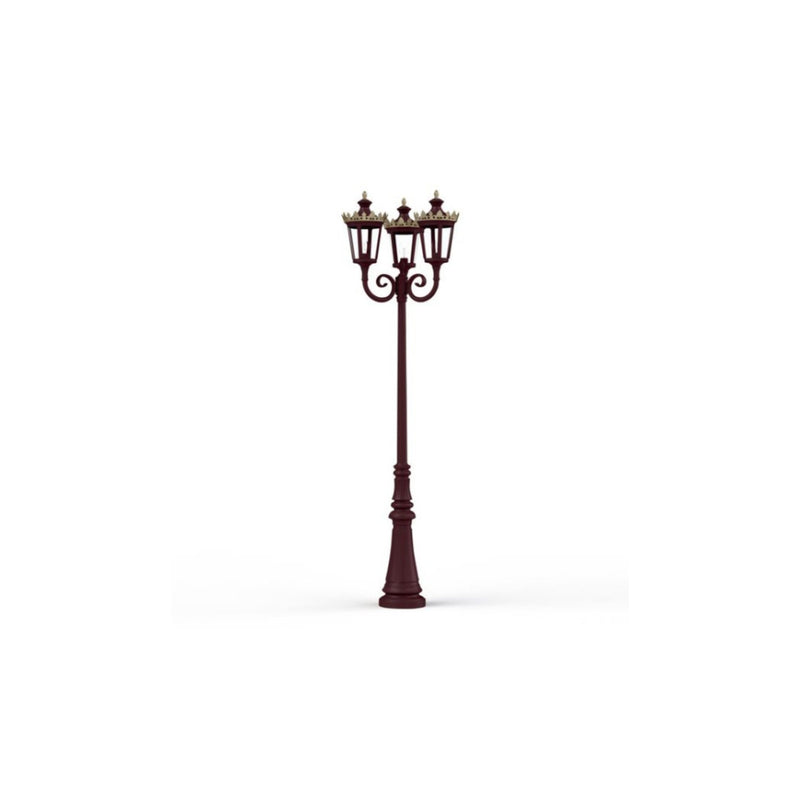 Ornate Triple Lantern Garden Lamp Post IP65 | Roger Pradier Louvre Floor M10