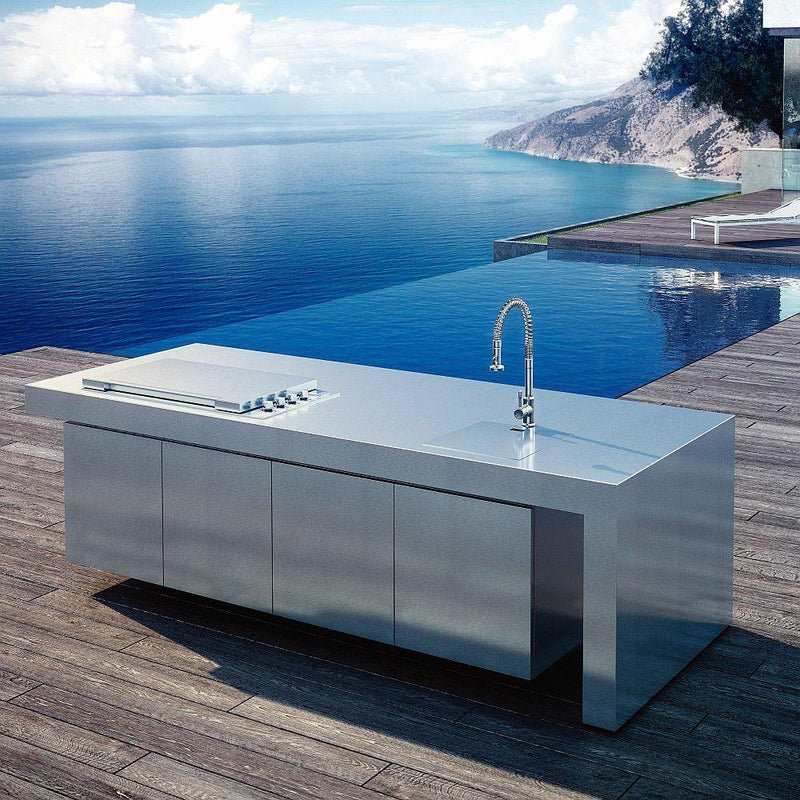 Premium Marble Outdoor Kitchen Island | Fesfoc Kauai Outdoor Kitchen Island | Luxury Outdoor Living