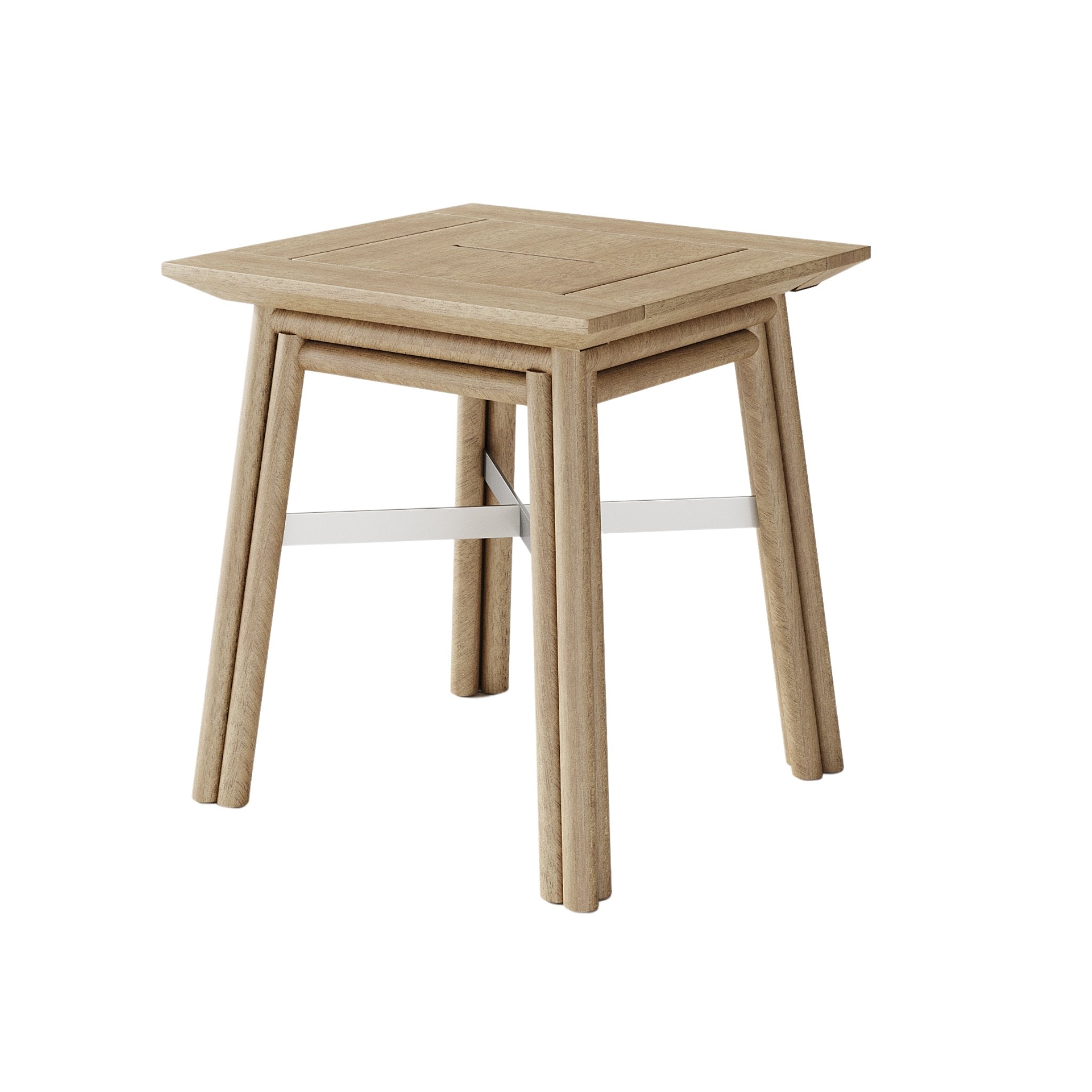 Premium Natural Teak Garden Side Table | Maxim Braid Side Table Italy | 100.007