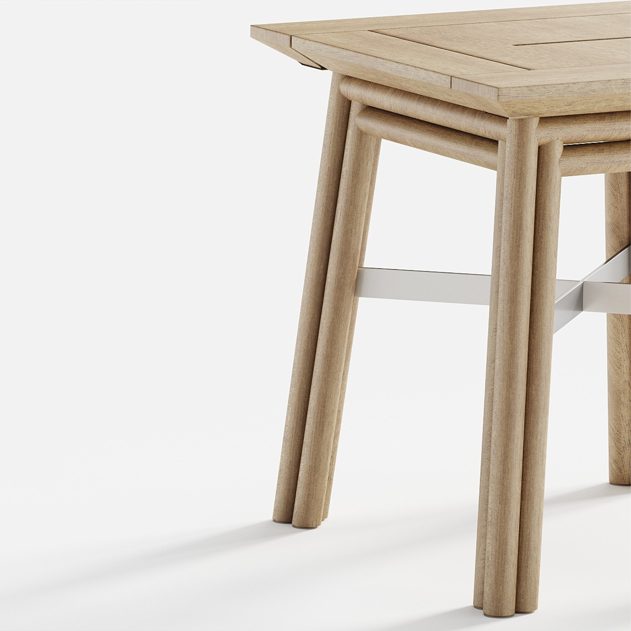 Premium Natural Teak Garden Side Table | Maxim Braid Side Table Italy | 100.007