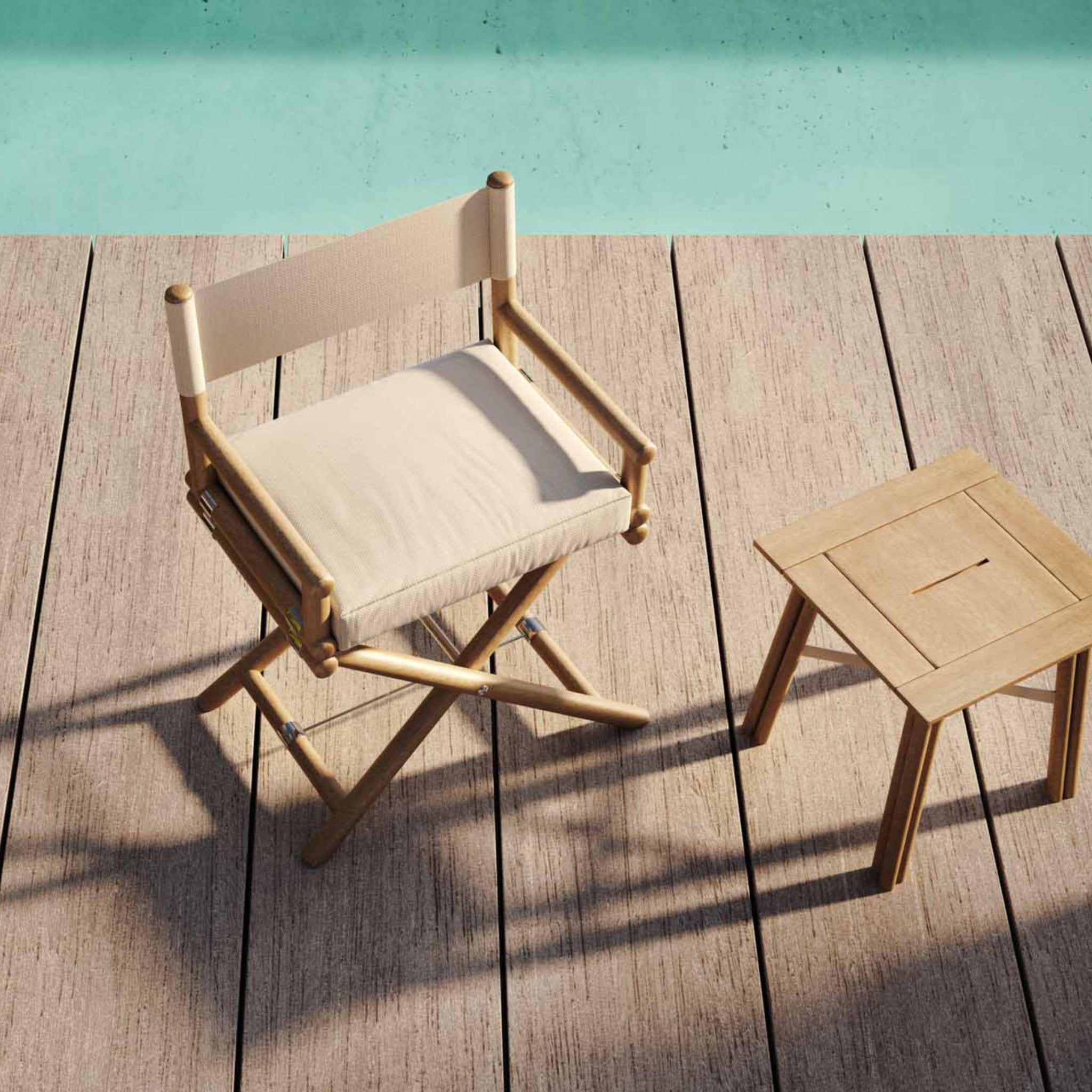 Premium Natural Teak Garden Side Table | Maxim Braid Side Table Italy | 100.007