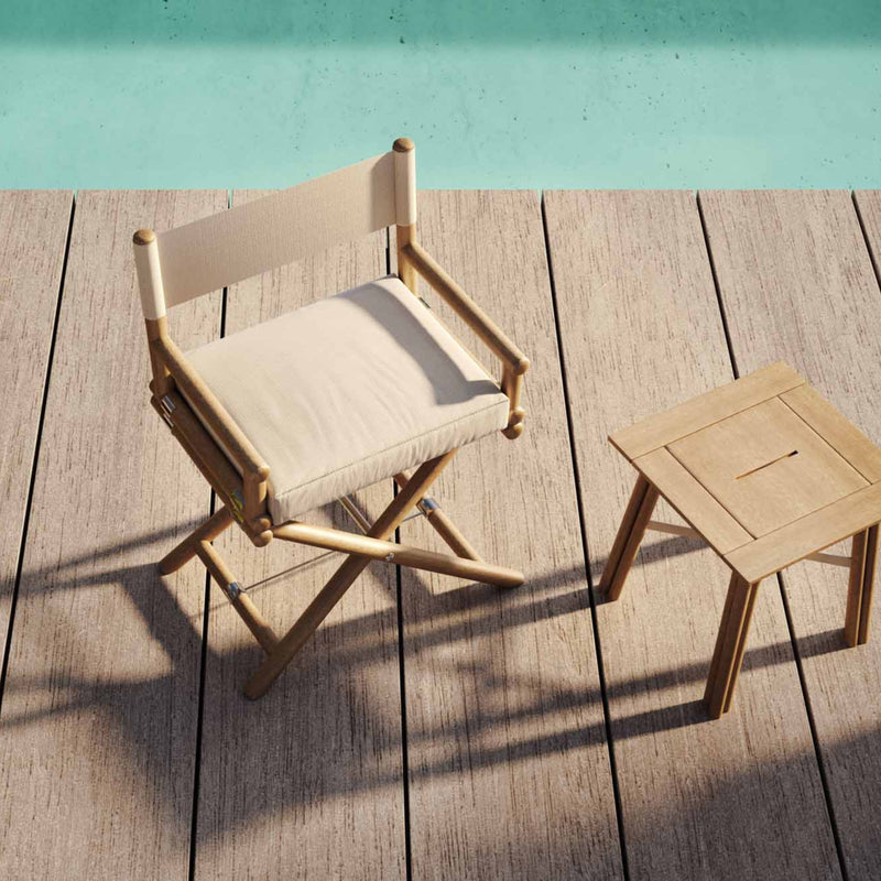 Premium Natural Teak Garden Side Table | Maxim Braid Side Table Italy | 100.007