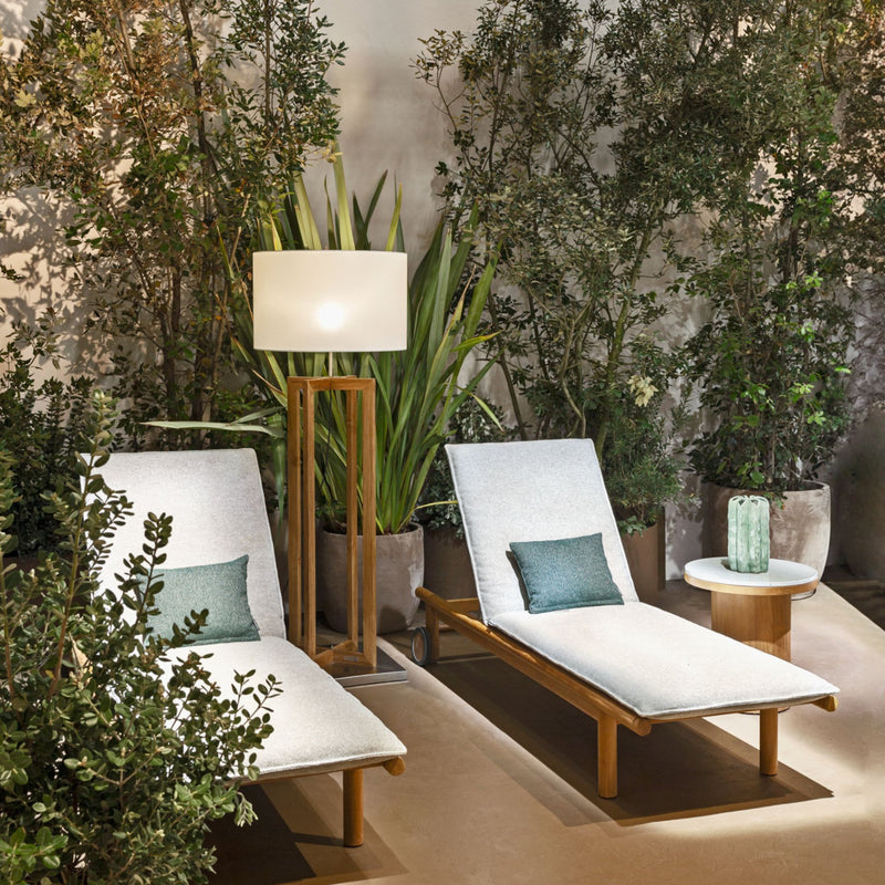 Premium Teak Single Sunbed With Wheels | Atmosphera Panama  Lettino - Chaise Longue