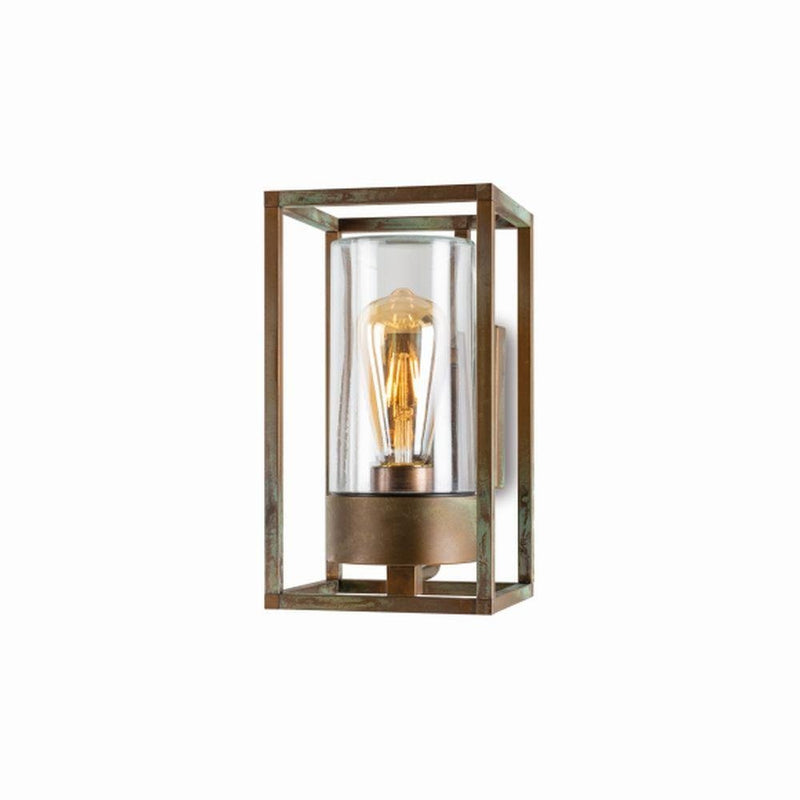 Rectangular Caged Brass Outdoor Wall Light | Cubic 3364 Moretti Luce