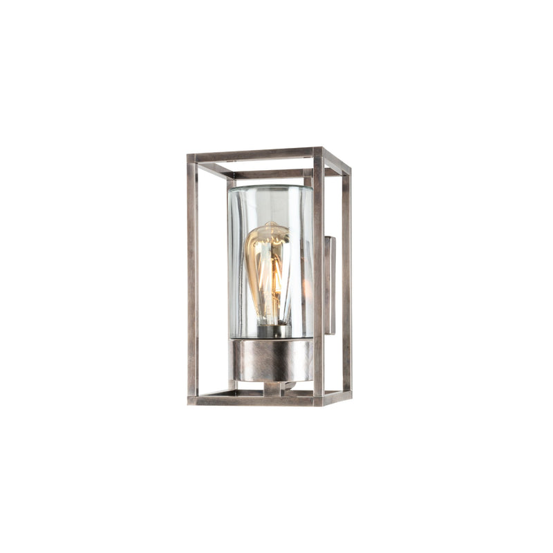 Rectangular Caged Brass Outdoor Wall Light | Cubic 3364 Moretti Luce