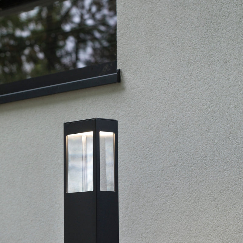 Roger Pradier Tetra M2 Modern Aluminium Small Exterior Bollard Light IP65 LED Black
