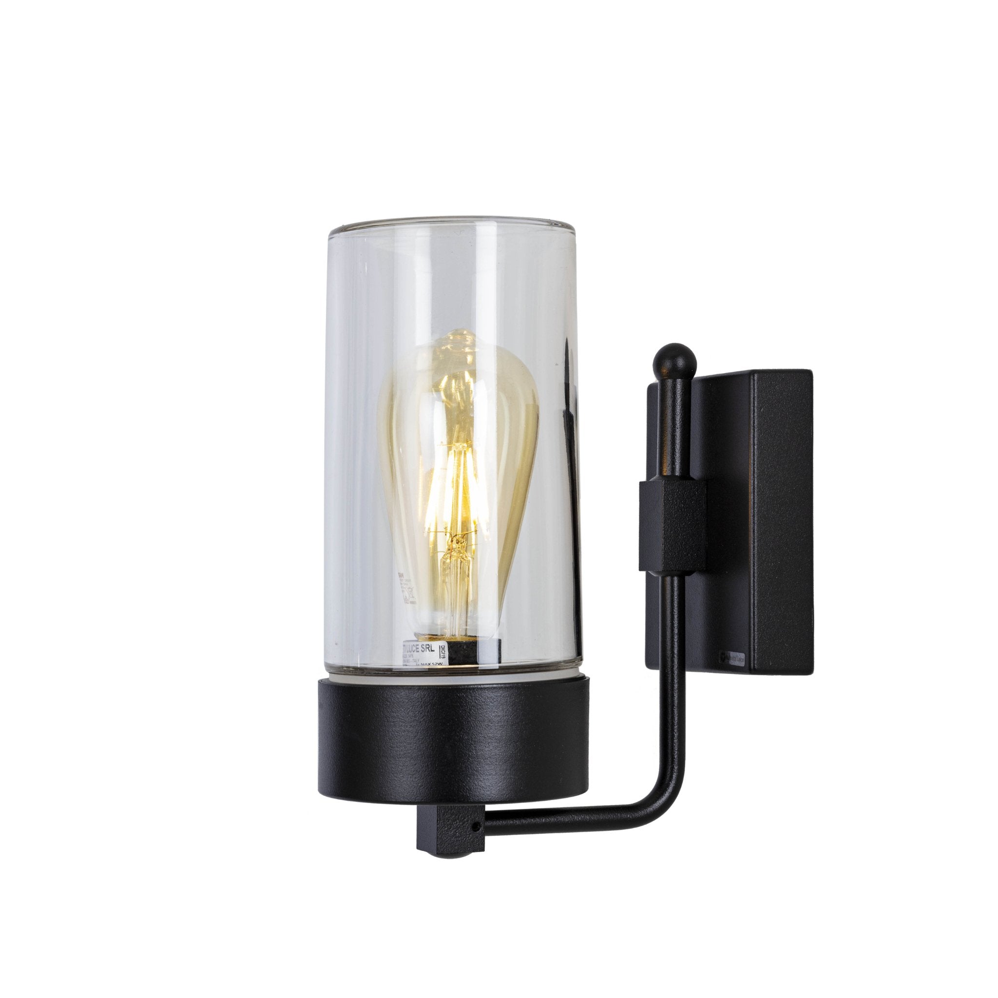 Rustic Brass & Glass Outdoor Wall Light IP44 | Moretti Luce Silindar 3390