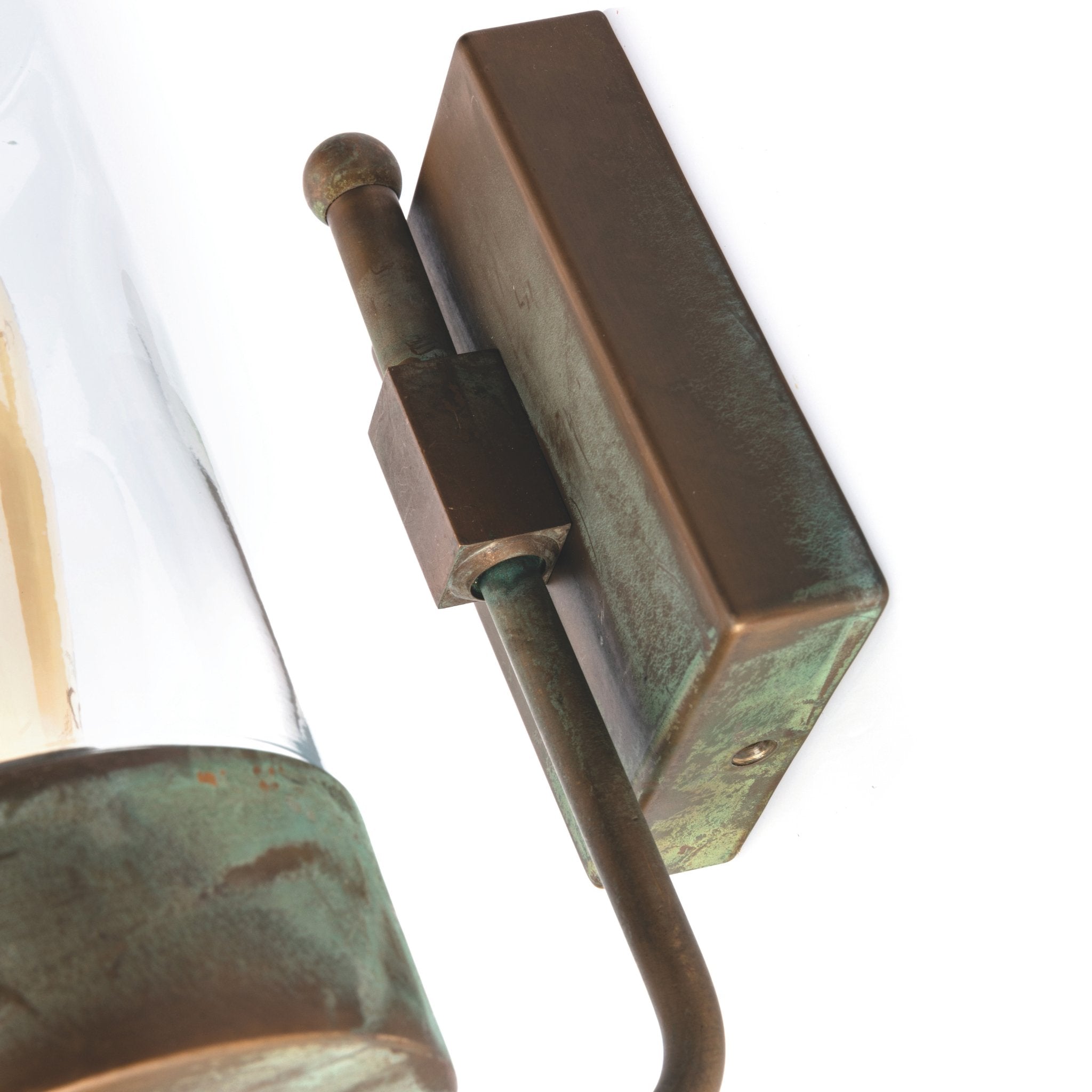 Rustic Brass & Glass Outdoor Wall Light IP44 | Moretti Luce Silindar 3390