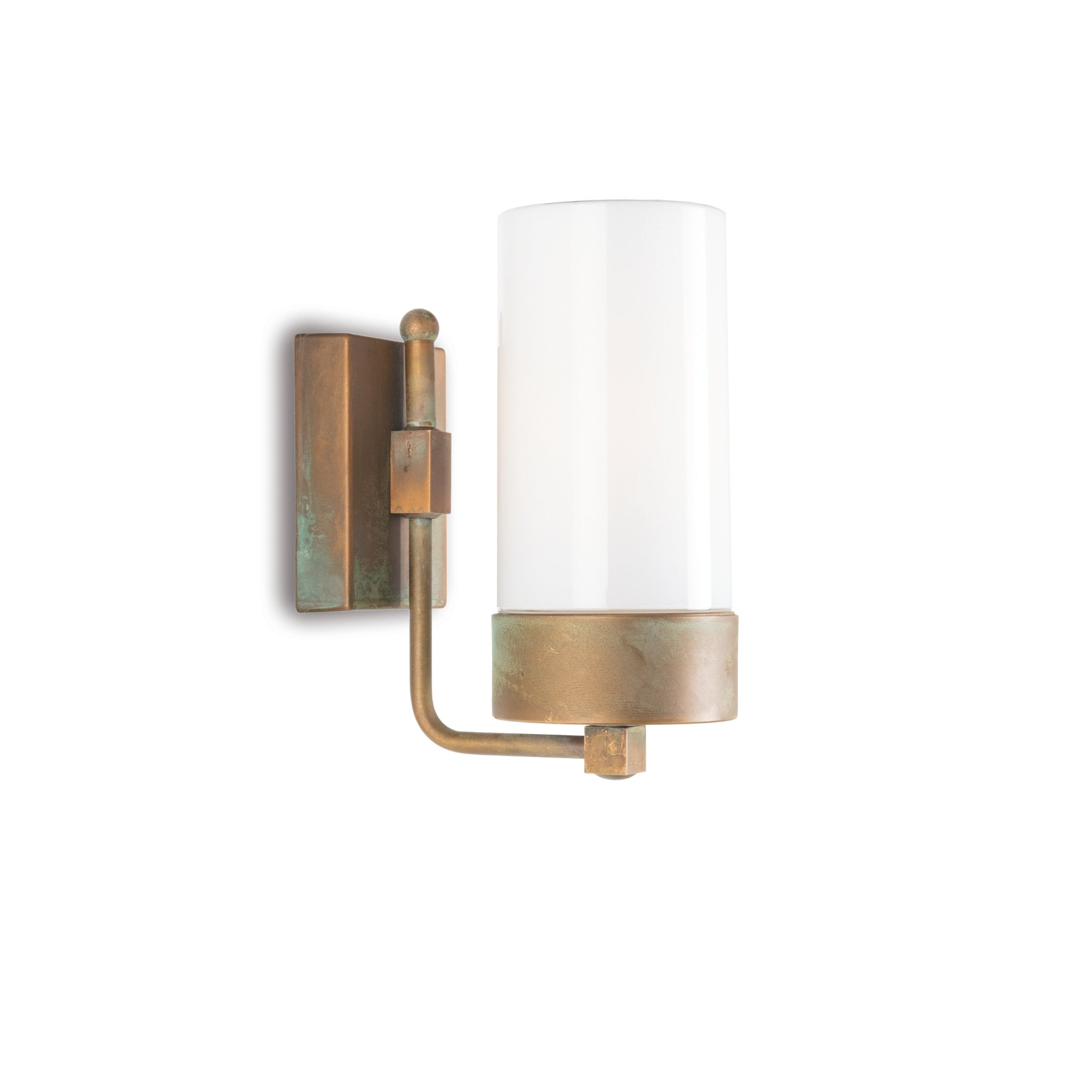 Rustic Brass & Glass Outdoor Wall Light IP44 | Moretti Luce Silindar 3390