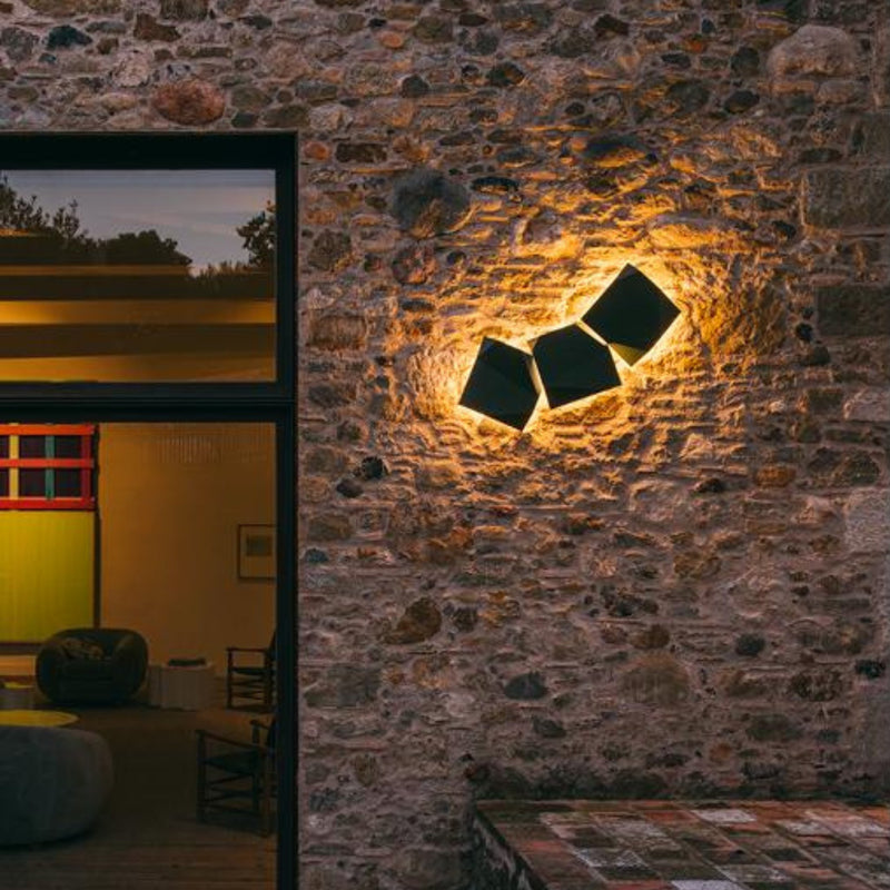 Square Folded Metal Outdoor Wall Light IP65 | Vibia Origami 4500