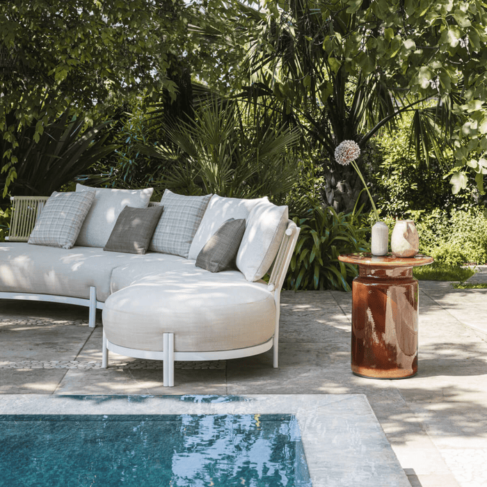 Sustainable Glazed Ceramic Garden Side Table | Panarea Atmosphera Italy ...