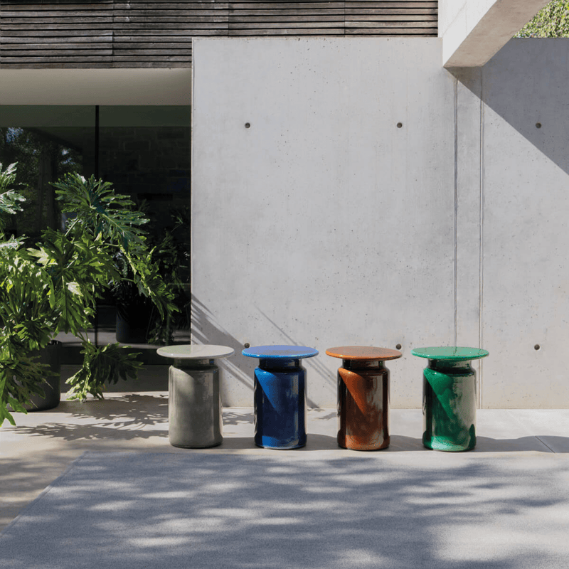 Sustainable Glazed Ceramic Garden Side Table | Panarea Atmosphera