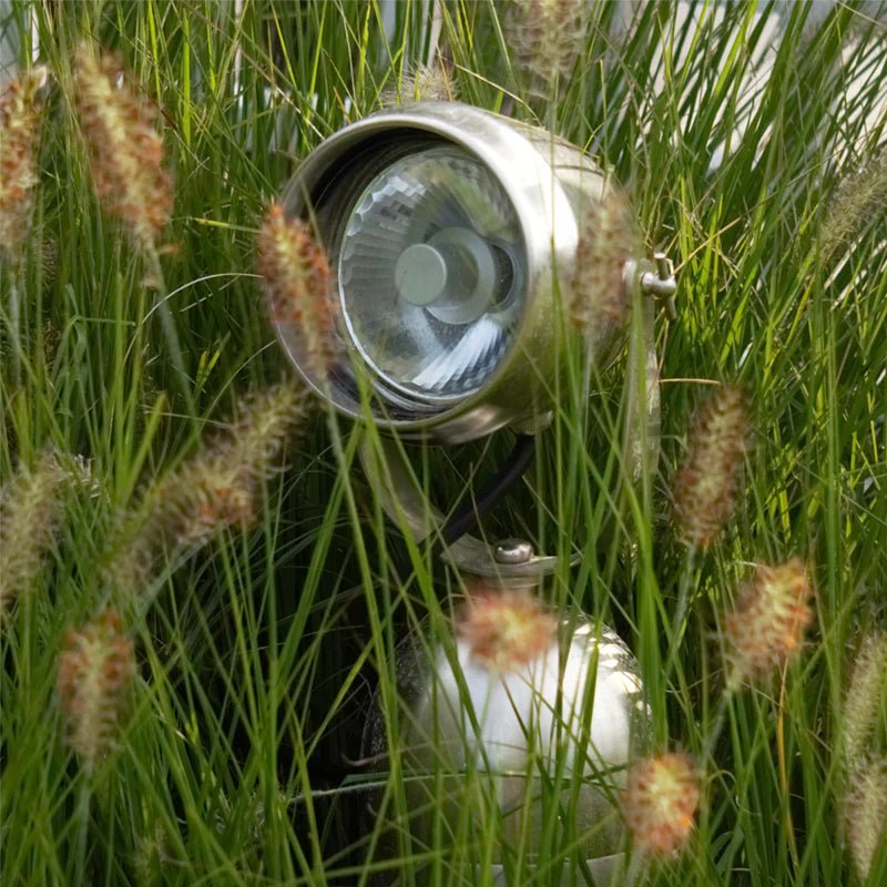 Brass Outdoor Spotlight in Grass | High-Quality Weather-Resistant Light | Premium Garden Lighting | Authentage