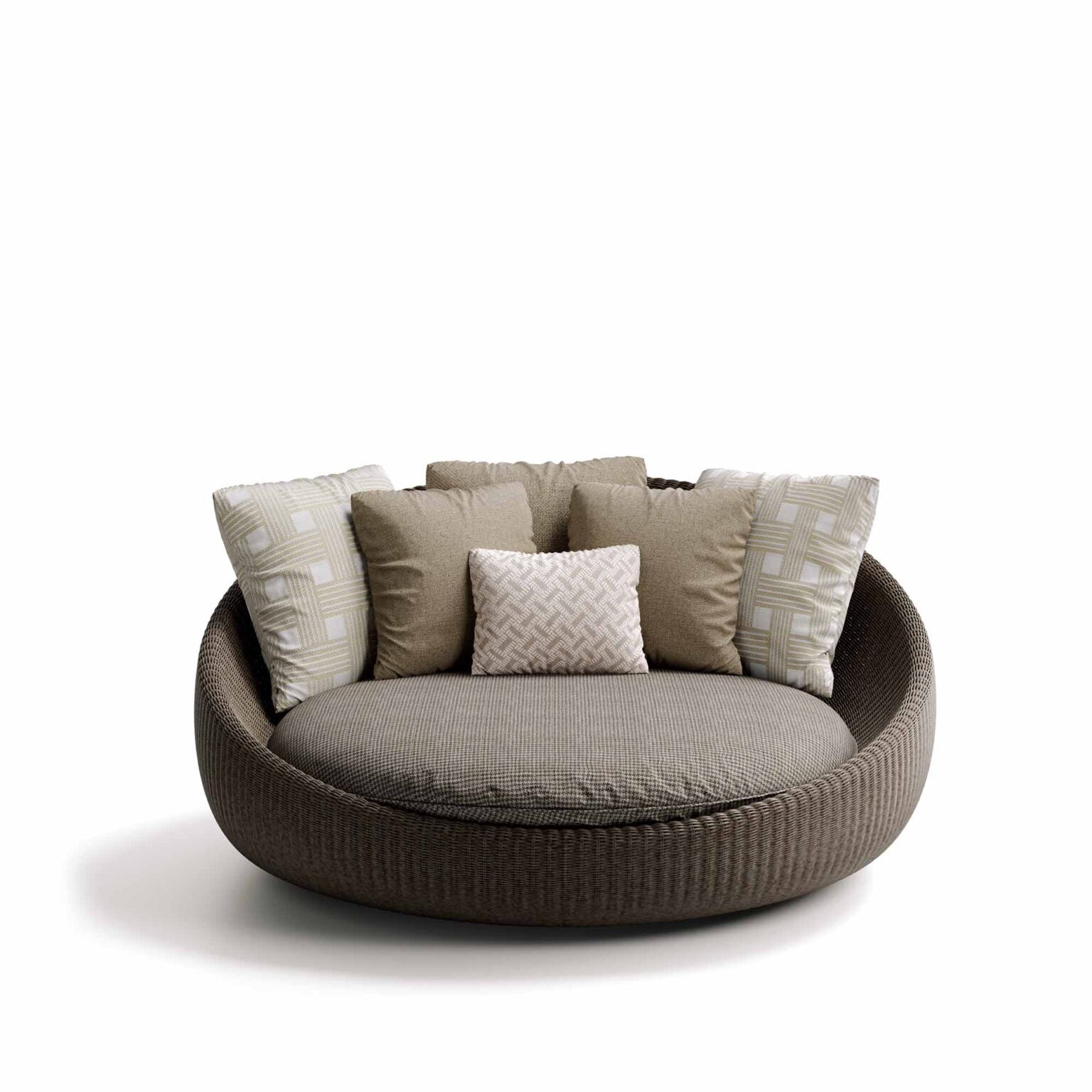 Circular Woven Luxury Daybed | Designer Outdoor Daybed | Elegant Woven Garden Furniture | Made in Italy