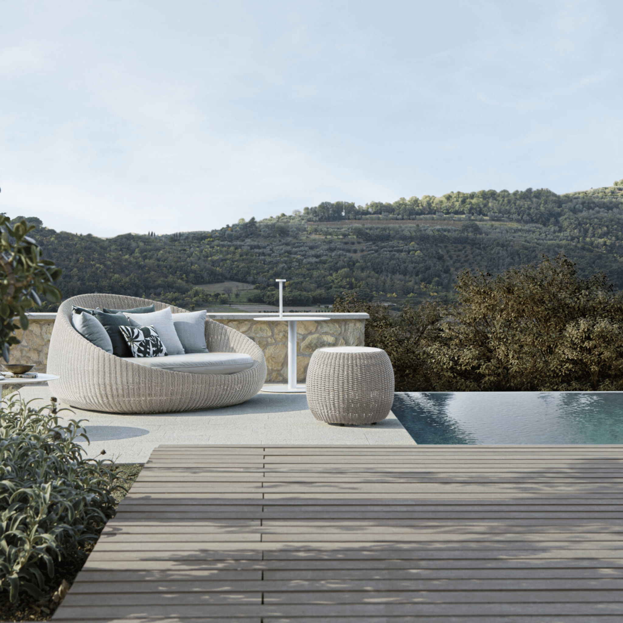  Circular Woven Luxury Daybed | Modern Garden Furniture | High End Outdoor Living | Designed in Italy