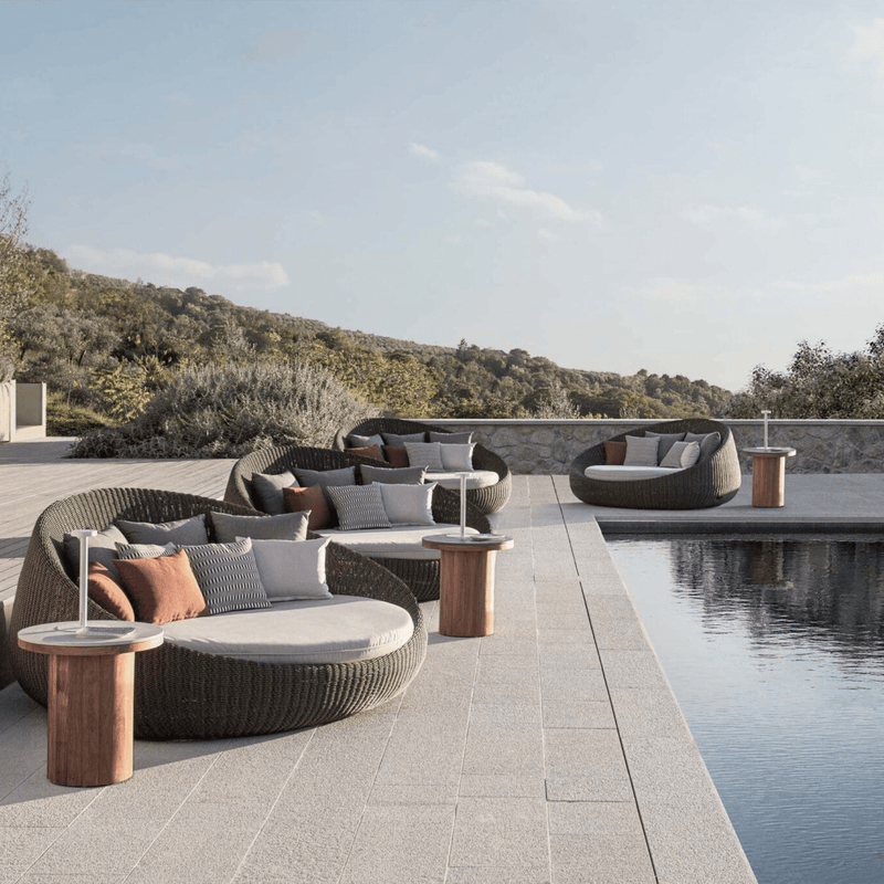 Circular Woven Luxury Daybed | Elegant Poolside Furniture | Premium Outdoor Daybed | Designed and Made in Italy