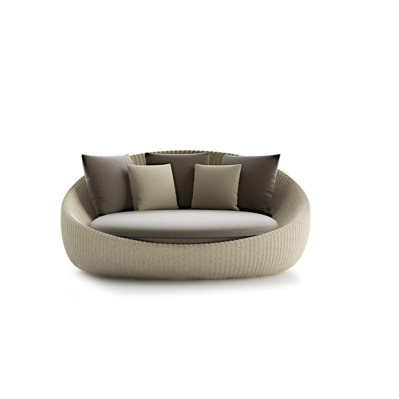 Circular Woven Luxury Daybed | High-End Woven Furniture Sets | Stylish Outdoor Relaxation | Designed and Made in Italy by Atmosphera.