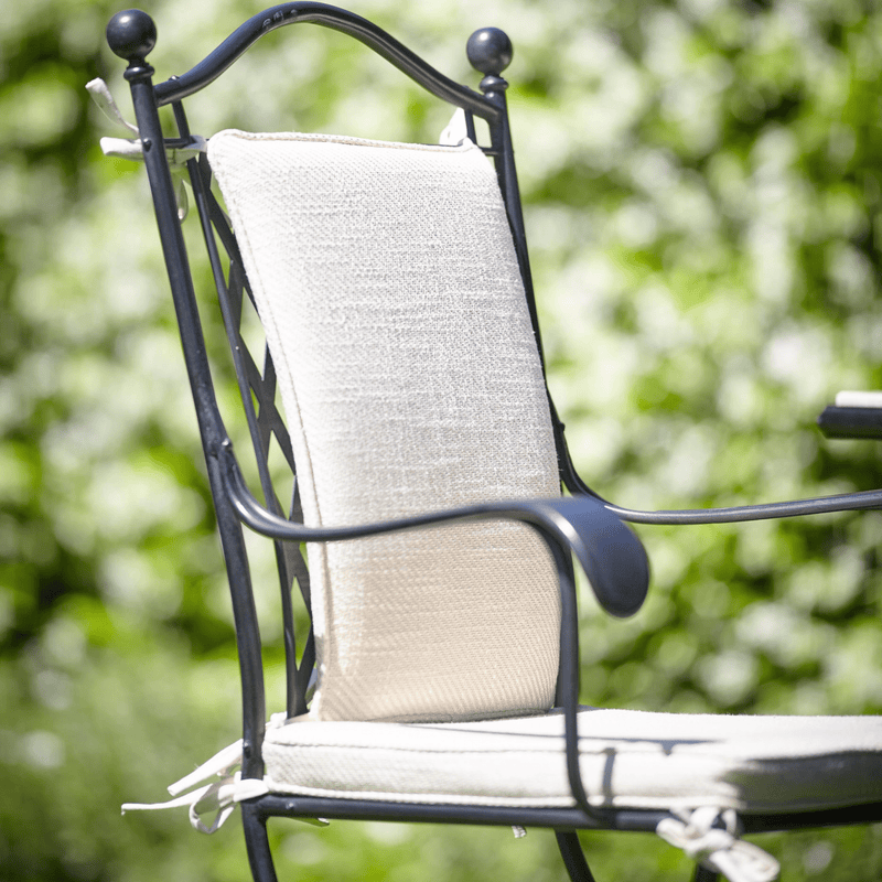 Classic Metal Outdoor Dining Armchair with Cushions | High-End Patio Furniture | Luxury Metal Outdoor Seating | Designed and Made in Italy | Officina Ciani