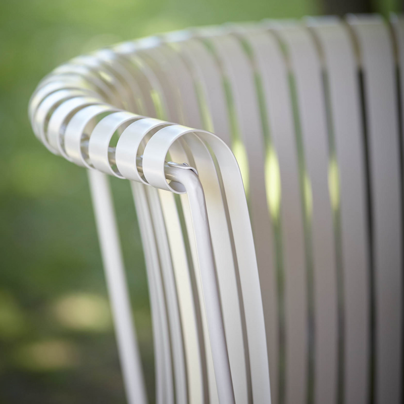 Close-up of Elegant Iron Outdoor Sofa | High-End Metal Patio Furniture Details | Luxury Garden Seating | Designed and Made in Italy