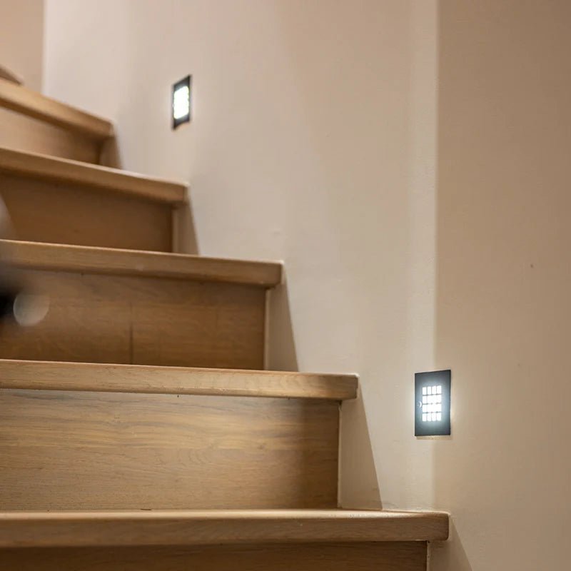 Contemporary Grid Design Wall Light | premium built-in wall fixture | weatherproof LED light | Authentage