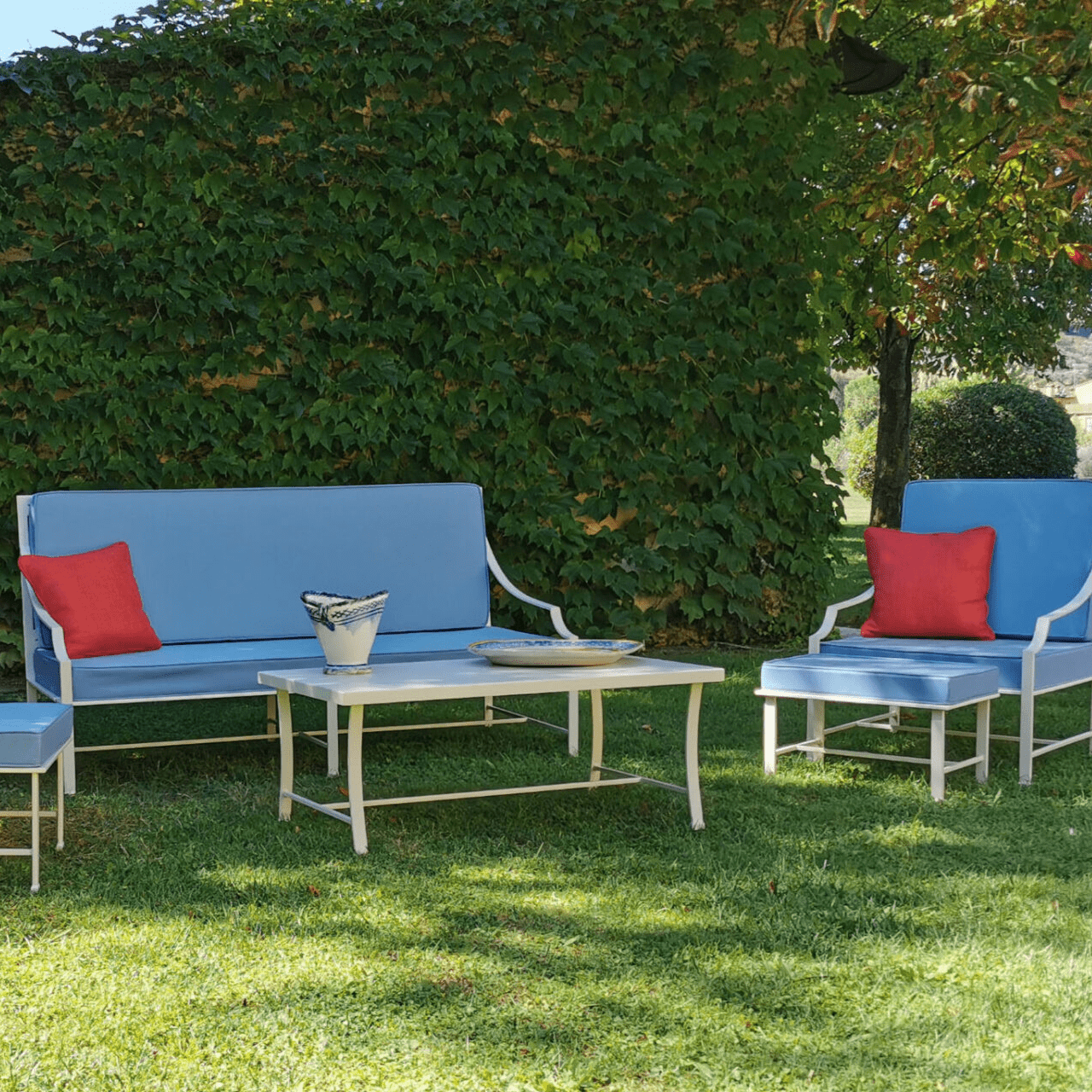 Contemporary Outdoor Sofa Set | High-End Garden Seating Collection | Luxury Metal Patio Furniture | PERENNIAL | Designed and Made in Italy | Officina Ciani