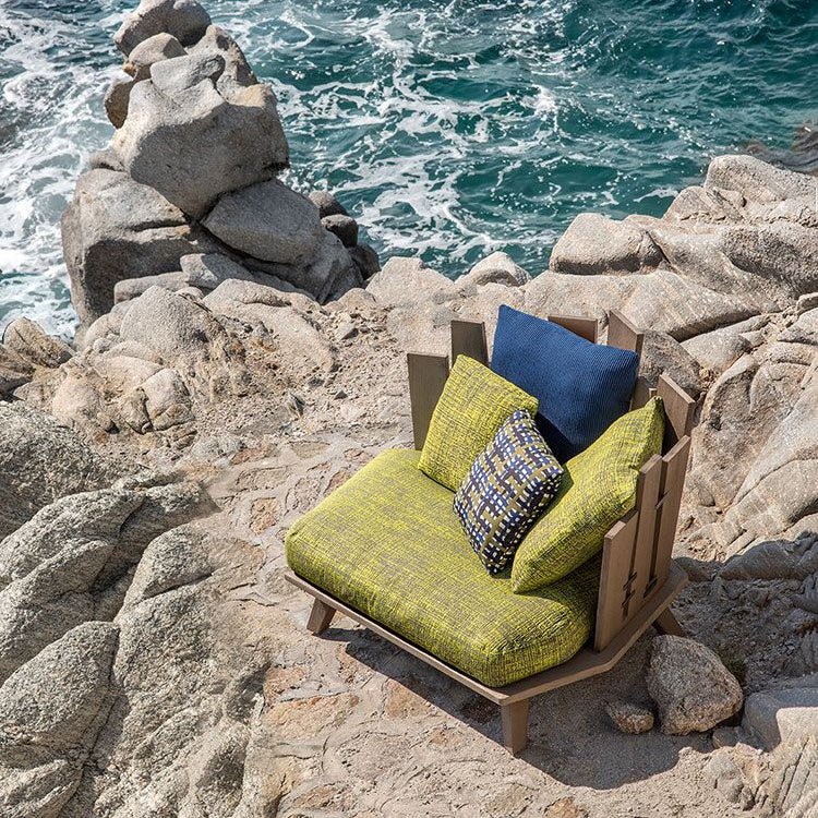  Designer Outdoor Armchair with Vibrant Cushions | High-End Outdoor Seating | Luxury Outdoor Living | Designed and Made in Italy | Ethimo Rafael