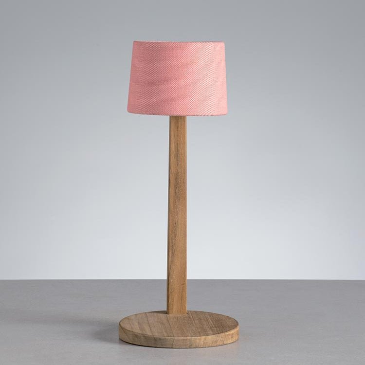 Elegant Outdoor Table Lamp | Wooden Base LED Table Lamp | Luxury Patio Lighting | Ethimo Gaia