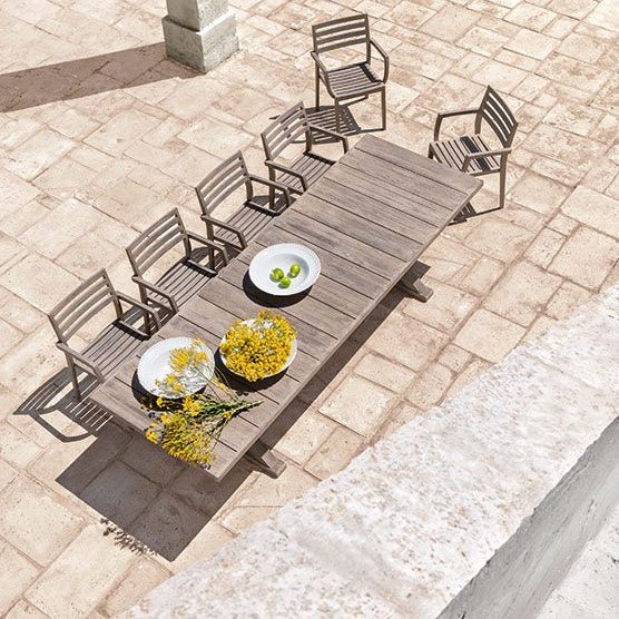 Extendable Teak Outdoor Dining Table for 12 | High-End Outdoor Teak Table | Luxury Garden Dining Table | Italian-Designed Expandable Table | Ethimo Cronos