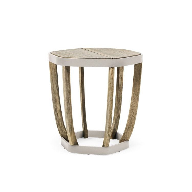 Hexagonal Outdoor Teak Side Table | Luxury Outdoor Coffee Table | High End Outdoor Furniture | Designed and Made in Italy | Ethimo Swing