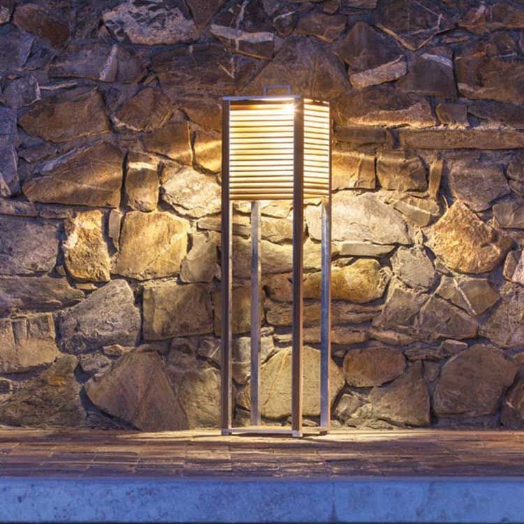 High End Outdoor Floor Lamp with Warm LED Light | Weather-Resistant Teak and Aluminium Lamp | Elegant Outdoor Lighting Solution | Ethimo Ginger