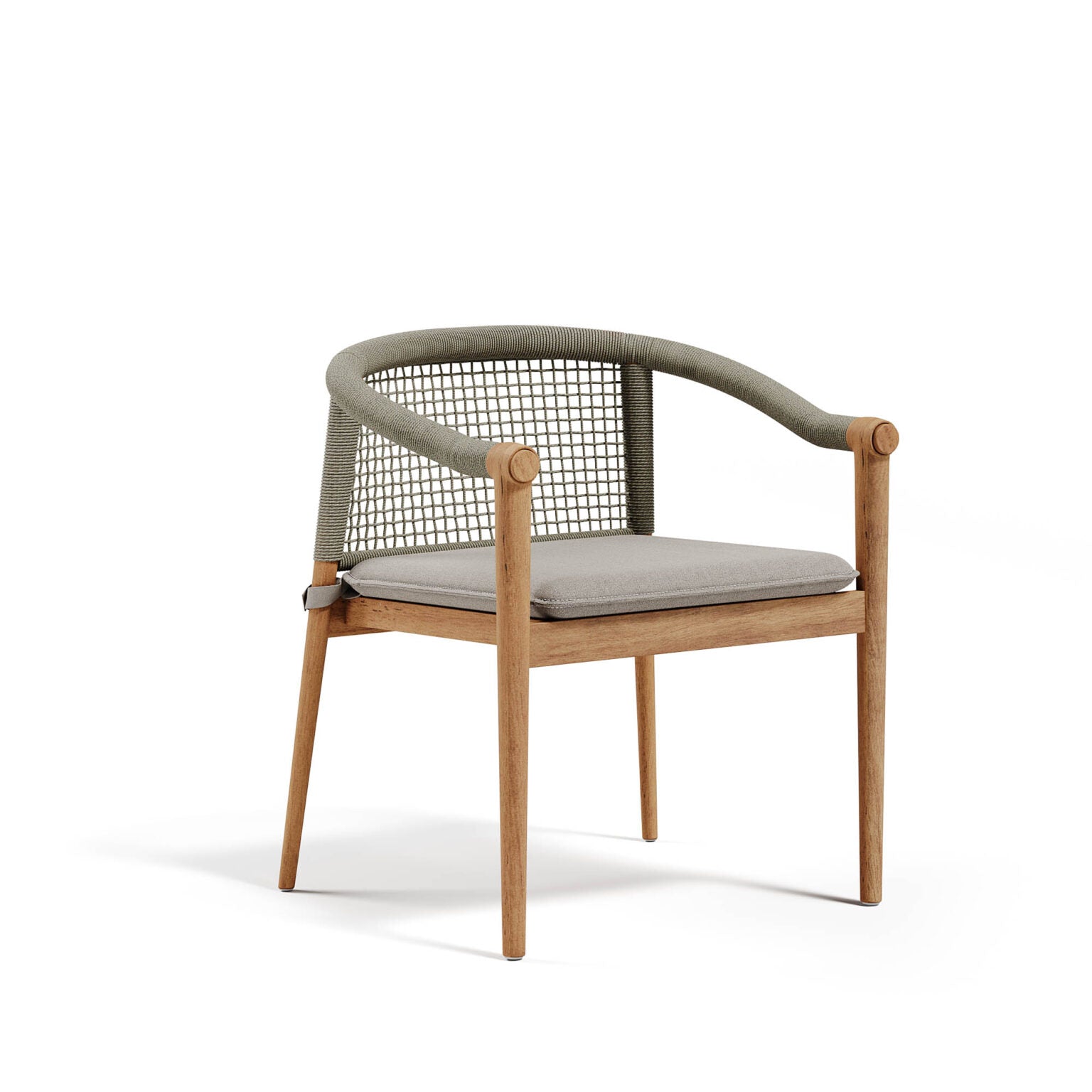  High End Woven Outdoor Chair in Ash Grey | Luxury Teak Dining Chair | Designer Outdoor Seating | Atmosphera Lodge