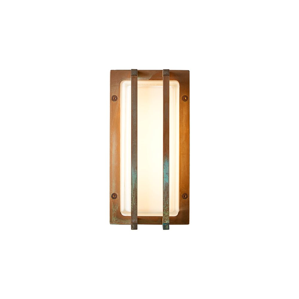 Industrial Brass Wall Light by Moretti Luce | Premium Outdoor Lighting | Modern Rectangular Wall Sconce | High-End Exterior Fixture | Italian Design