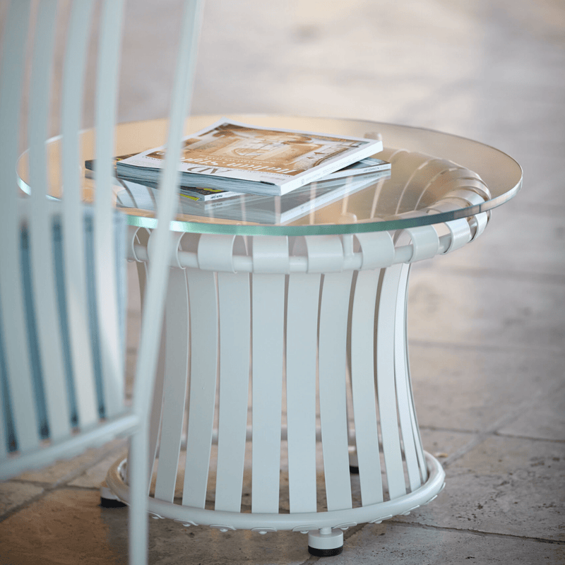 Luxurious Iron Coffee Table With Glass Top | Officina Ciani MOLLE Collection | High-End Garden Furniture | Designed and Made in Italy