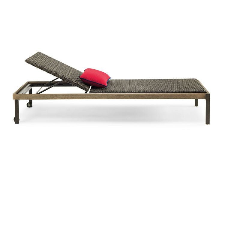 Luxurious Woven Sun Lounger with Adjustable Backrest | High End Outdoor Sun Lounger | Luxury Woven Outdoor Furniture | Designed and Made in Italy | Ethimo Allaperto Mountain