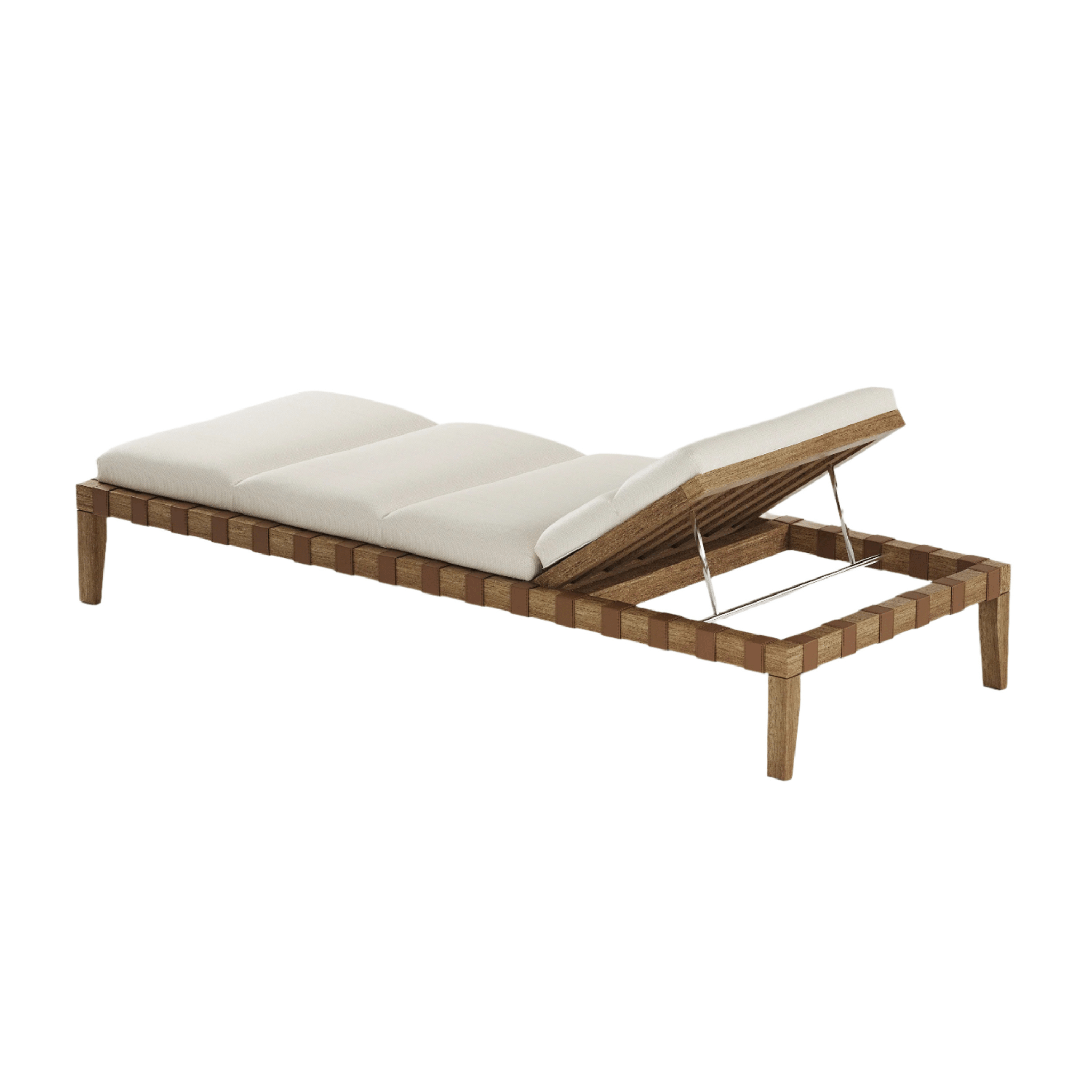 Luxury Iroko Wood Sun Lounger | Adjustable Outdoor Chaise Lounge | Braid Feeling