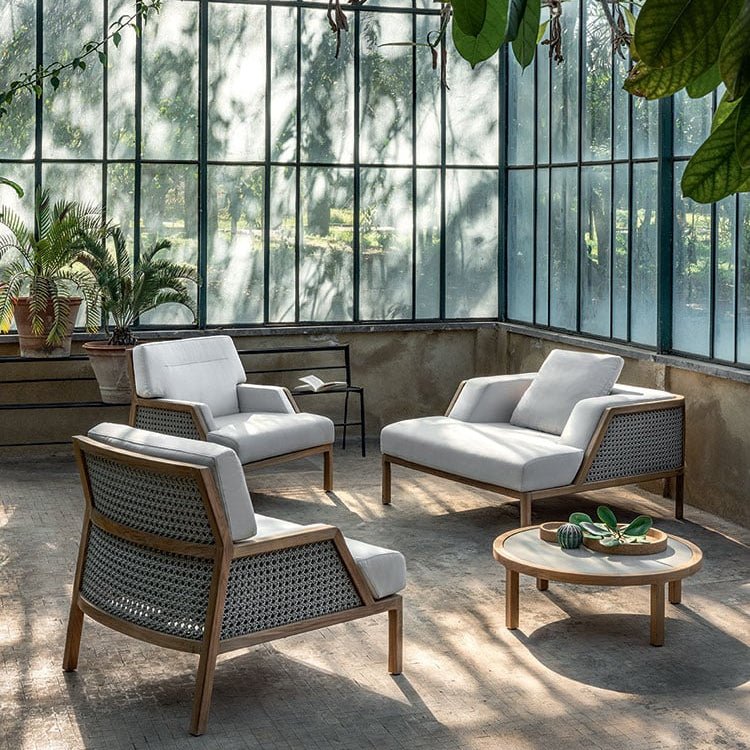  Luxury Outdoor Lounge Chairs | Teak and Rope Armchairs | Elegant Outdoor Seating | Designed and Made in Italy | Ethimo Grand Life