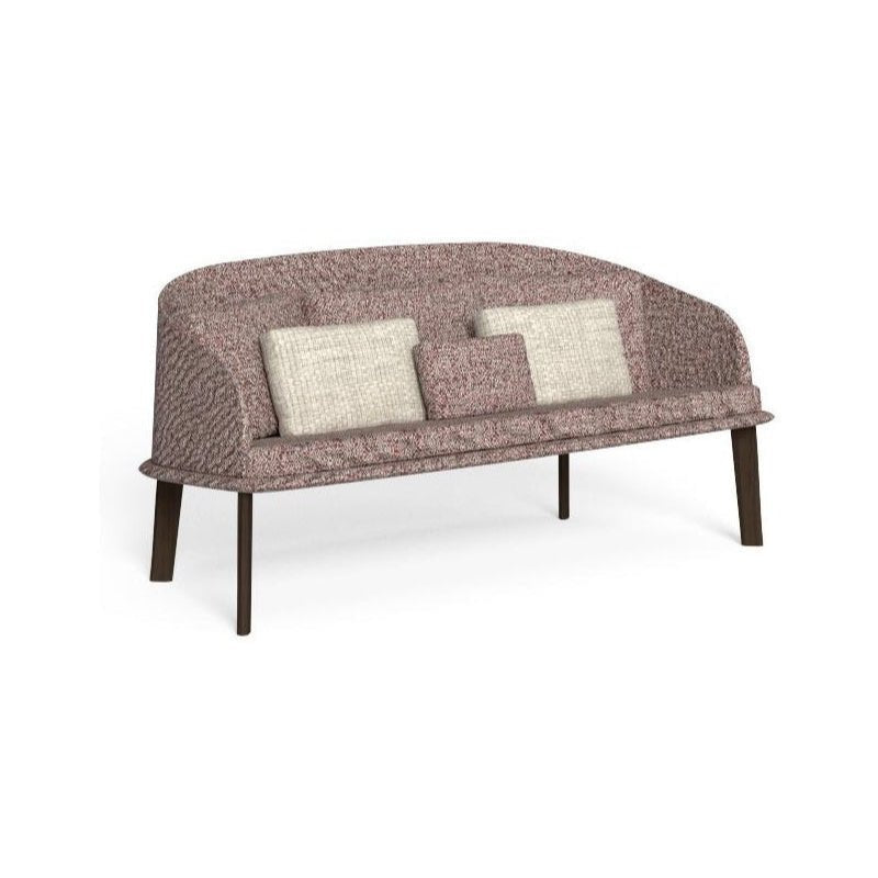 Luxury Outdoor Teak Love Seat | Dark Teak Frame | Modern Outdoor Seating | Talenti CleoSoft