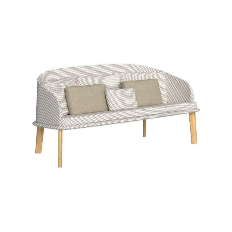 Luxury Outdoor Teak Love Seat | Elegant Woven Design | Weather-Resistant Cushions | Talenti CleoSoft