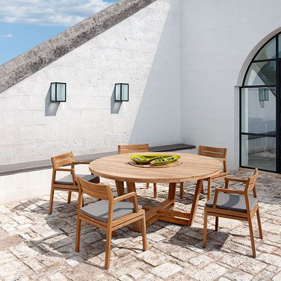 Luxury Teak Round Dining Table for 10 | High-End Outdoor Dining Table | Premium Italian Craftsmanship | Ethimo Costes