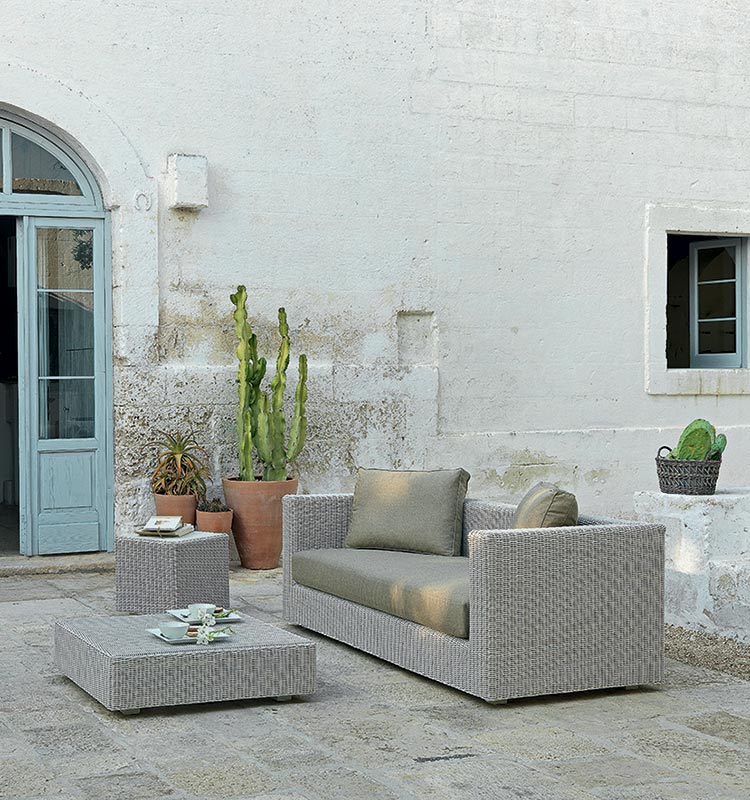 Luxury Woven Patio Sofa Set | High-End Outdoor Lounge Furniture | Contemporary Garden Seating | Designed and Made in Italy | Ethimo Cube