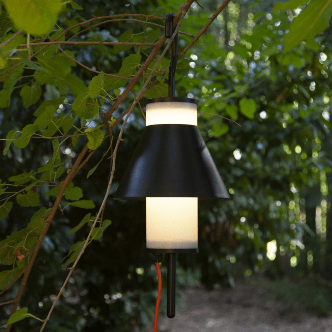 Martinelli Luce Black Hanging Lamp | Modern Outdoor Pendant Light | High-End Weatherproof Hanging Light